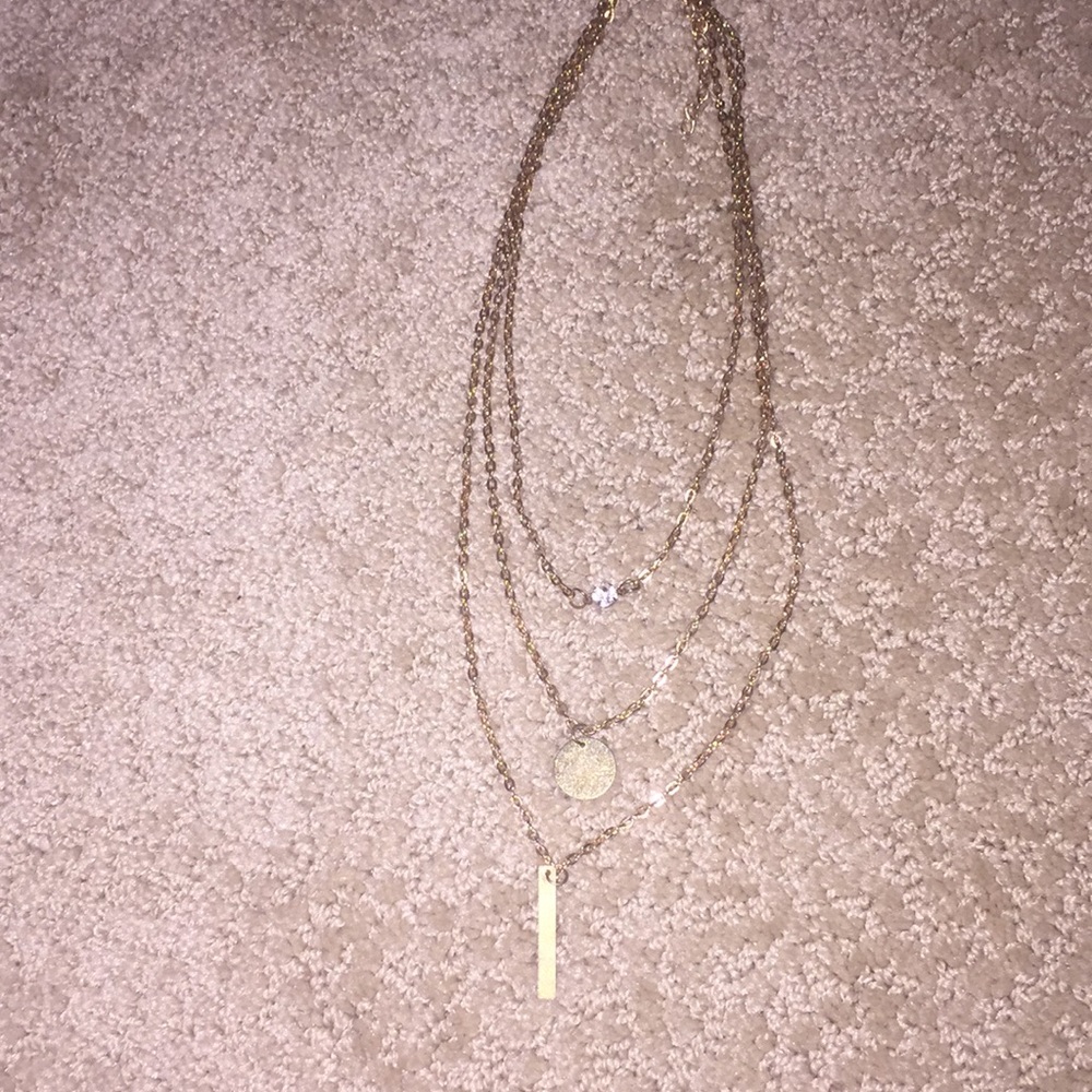 Gold 3 tiered necklace new